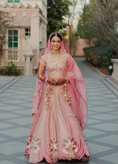 Kriti Kharbanda’s Baby Pink Lehenga